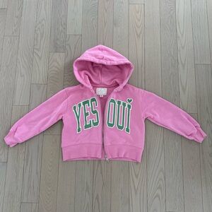 🌷Zara Kids Pink Hoodie with Green Lettering